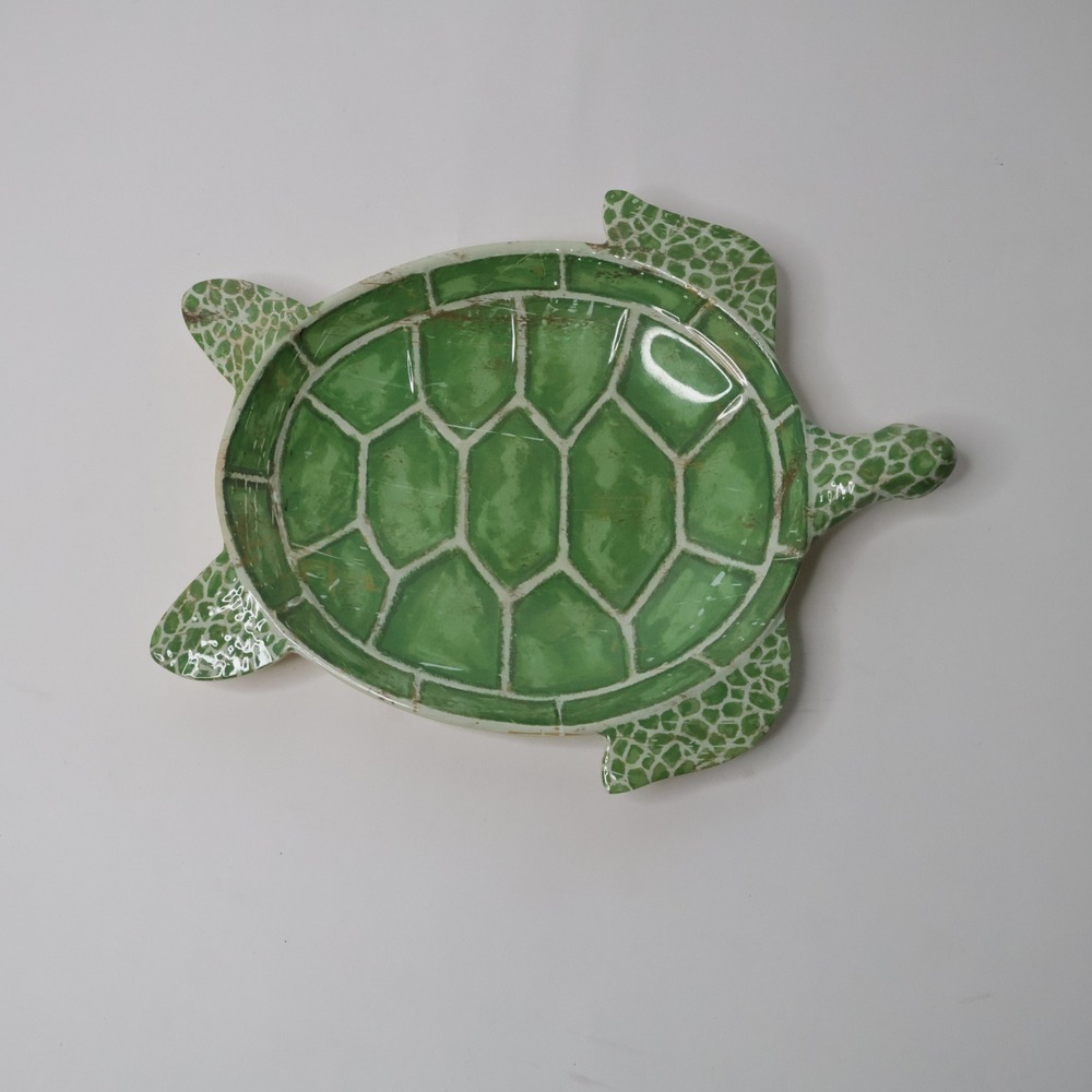 Pier 1 Imports Speedy the Turtle Green Small Melamine Serving Plate Dish 10"
